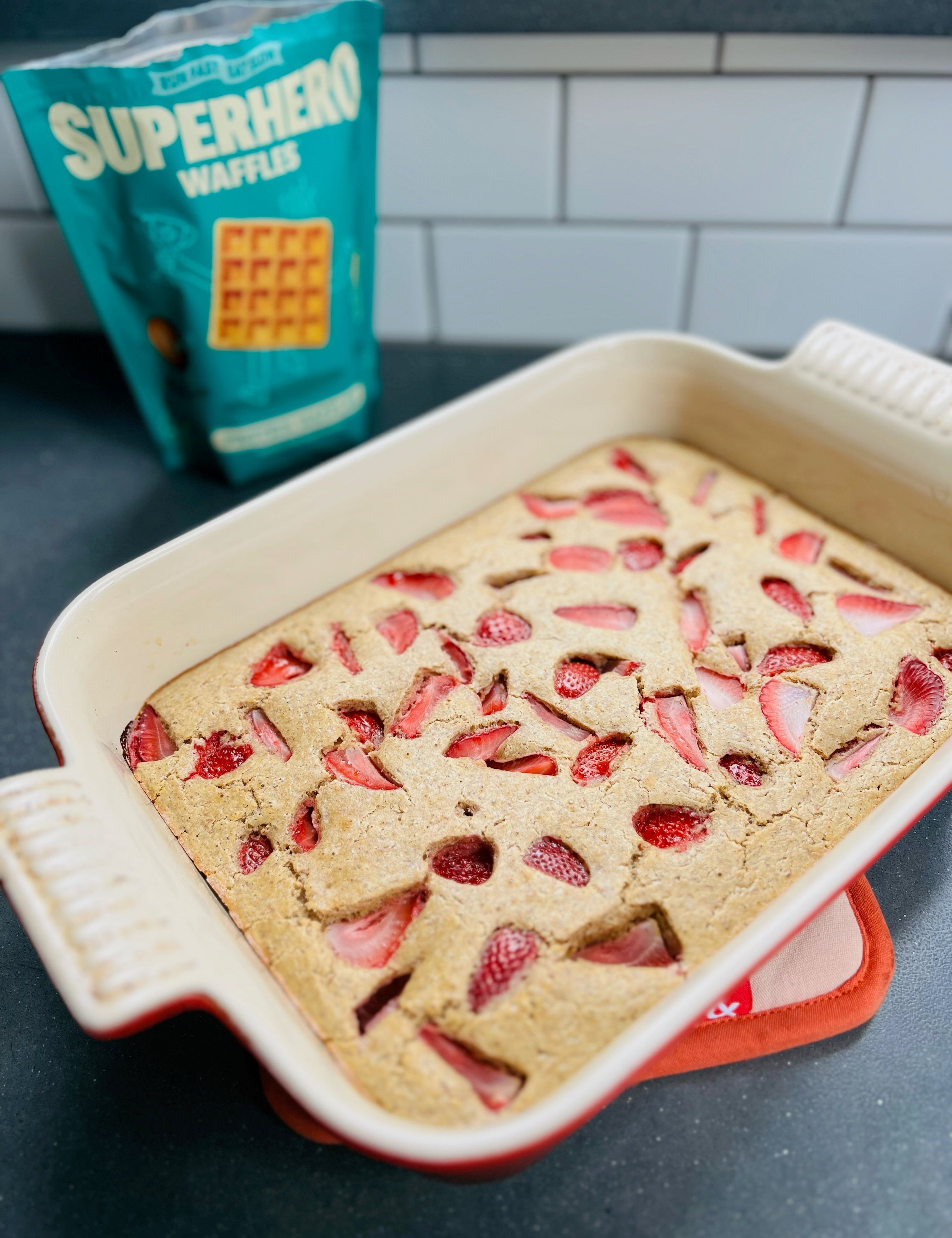 Oven-Baked Strawberry Superhero Pancake