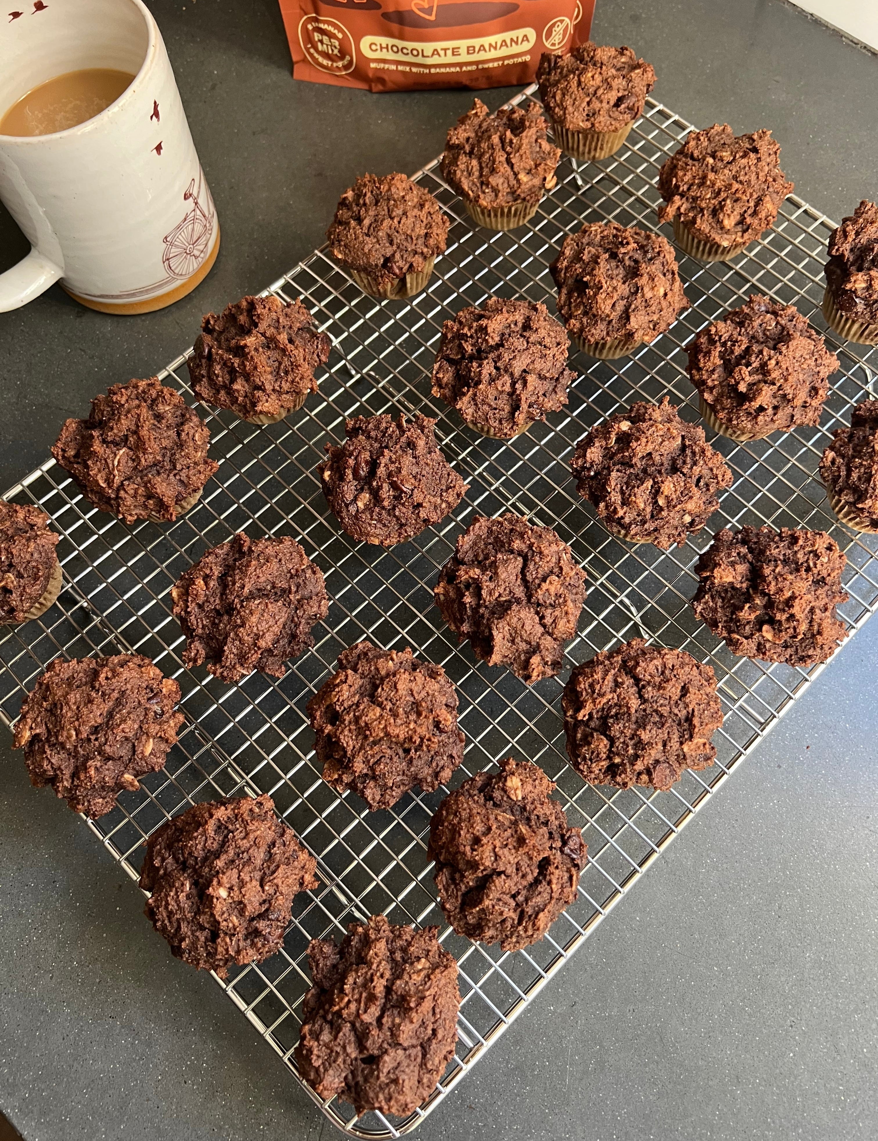 Peanut Butter + Chocolate Banana Superhero Muffins