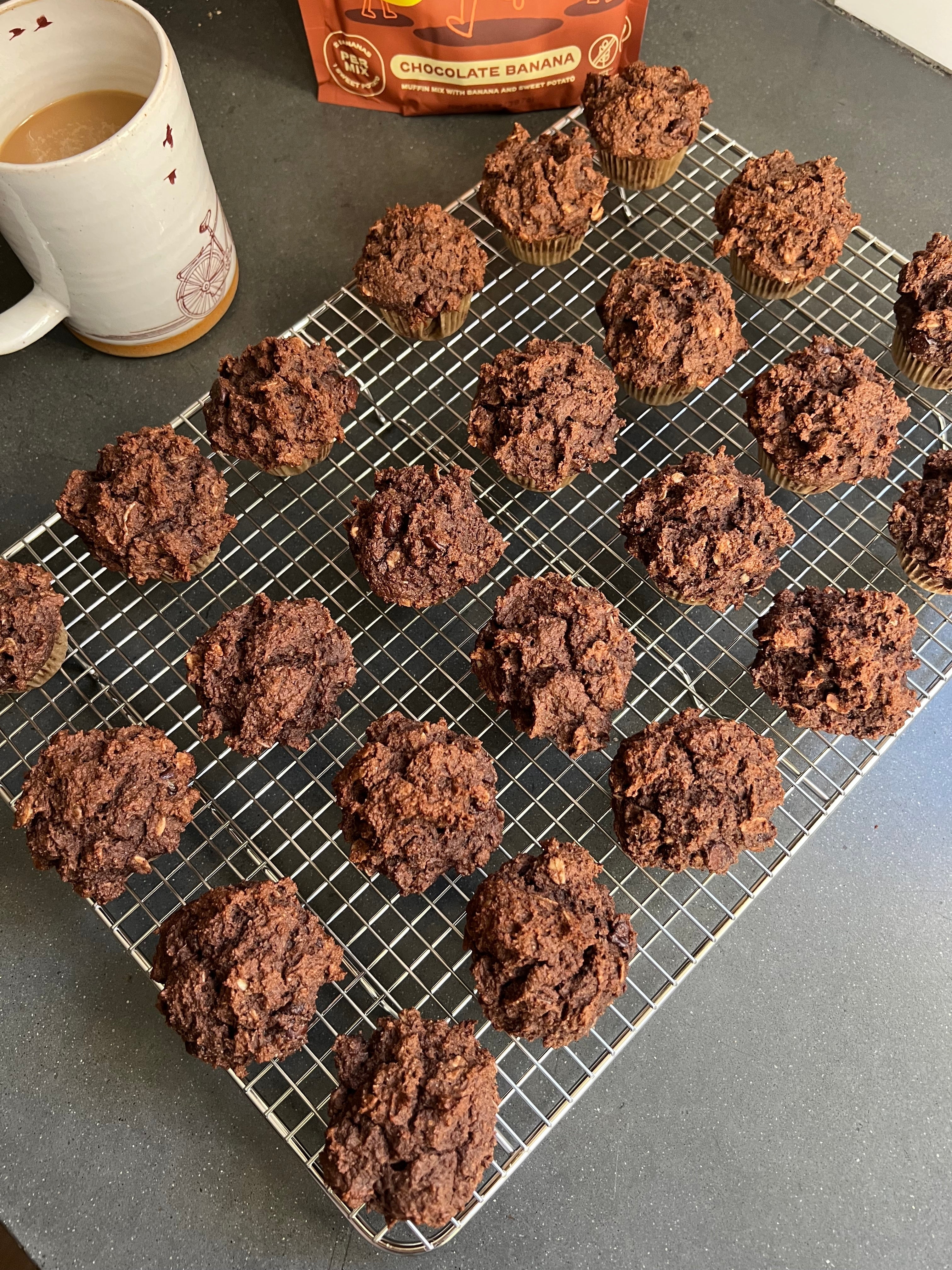 Peanut Butter + Chocolate Banana Superhero Muffins