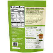 Green back packaging of Superhero Muffins Apple Cinnamon Muffin Mix with a muffin illustration on a transparent background