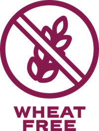Wheat free symbol with a pink circle and diagonal line through it on a transparent background.